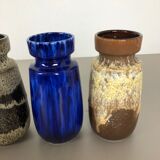 Set of four vintage pottery fat lava "242-22" vases made by Scheurich, Germany