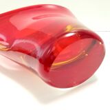 Red and Yellow Sommerso Murano Glass Vase attr. to Flavio Poli, Italy