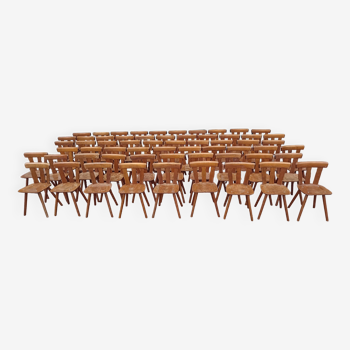 Lot de 60 chaises de bistrot café bar restaurant - bois - vintage