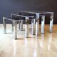 3 Chrome Coffee Tables Design 70s' Italy