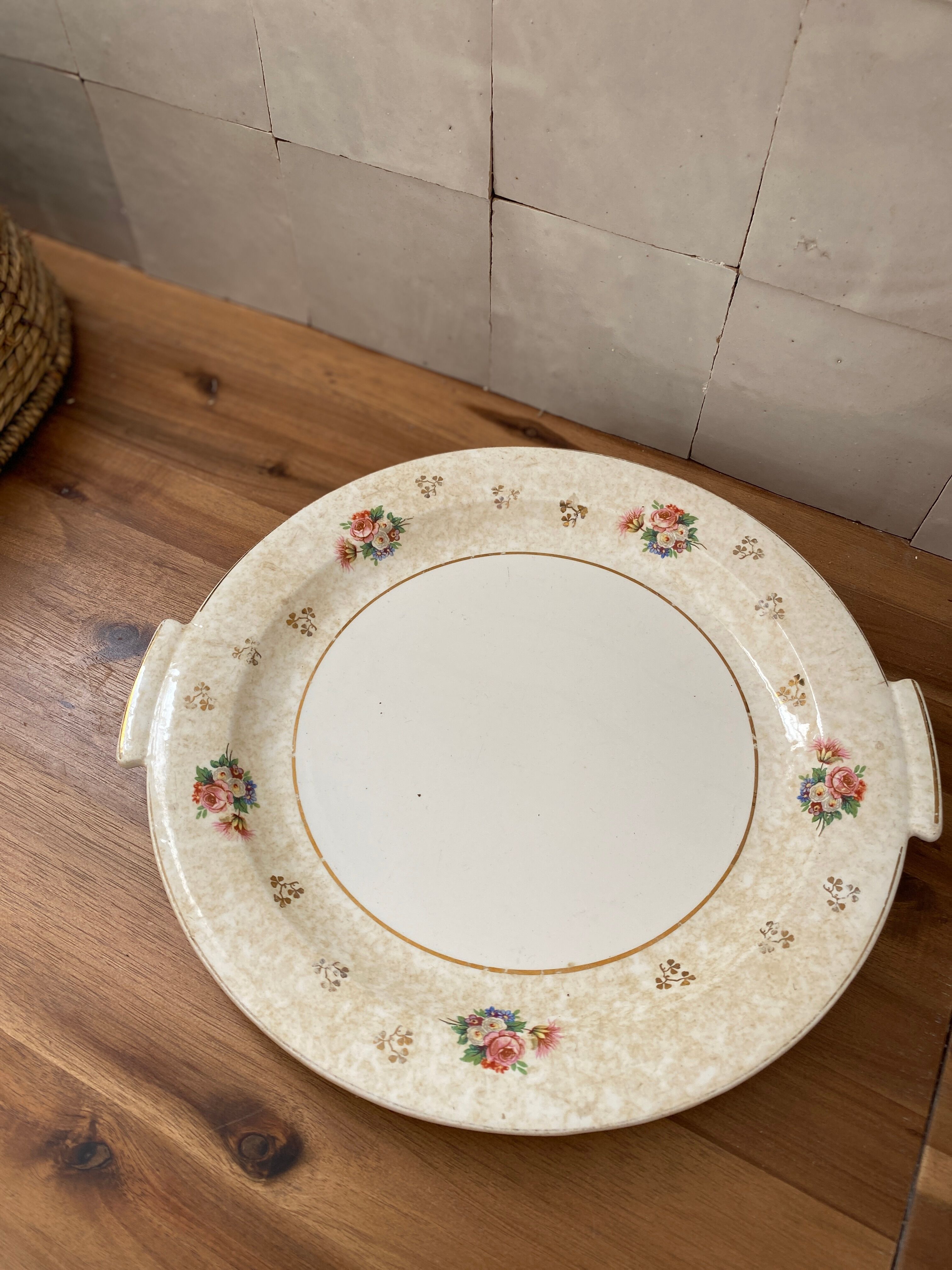 Antique porcelain serving dish