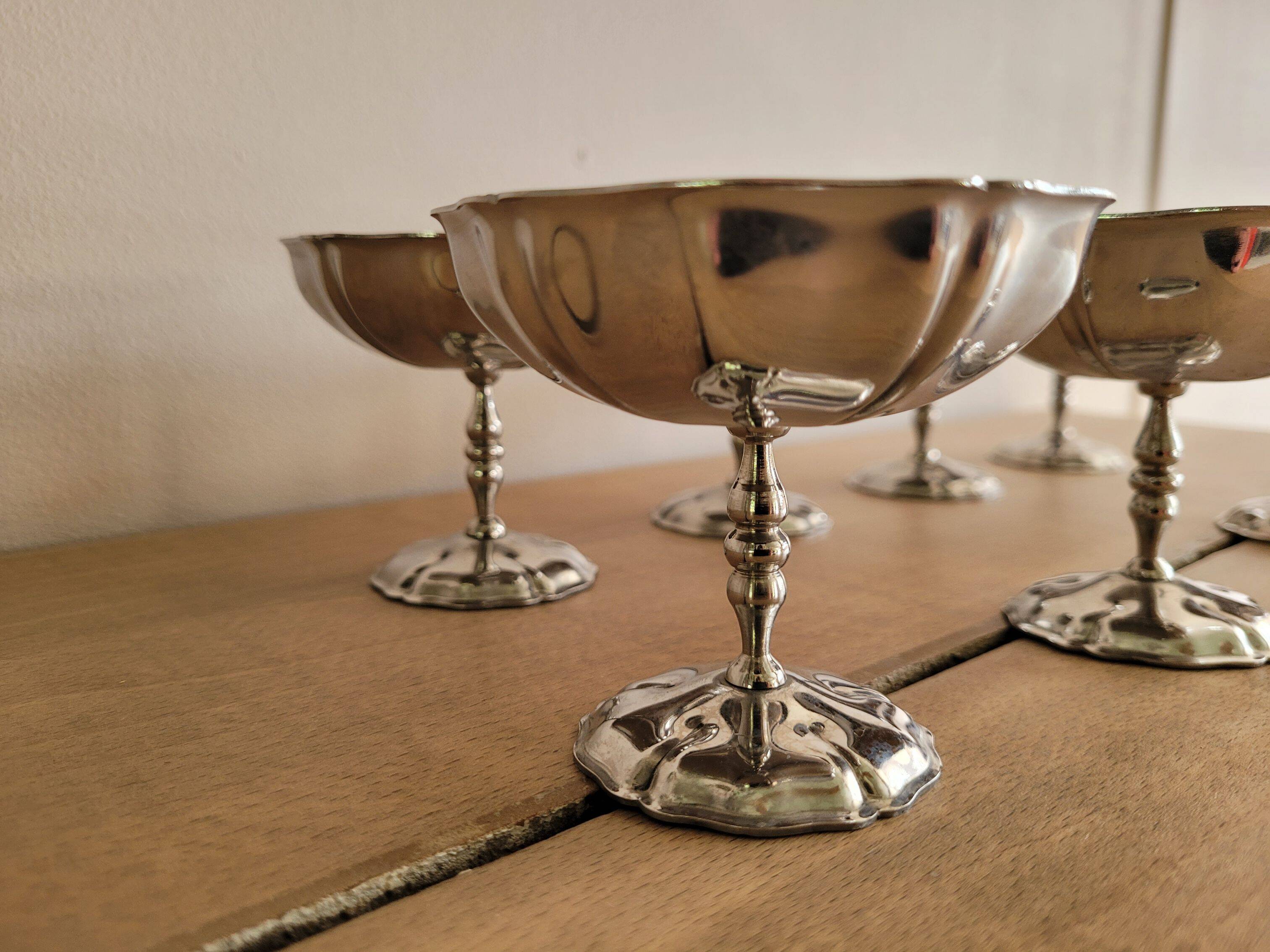 Vintage stainless steel flower bowls