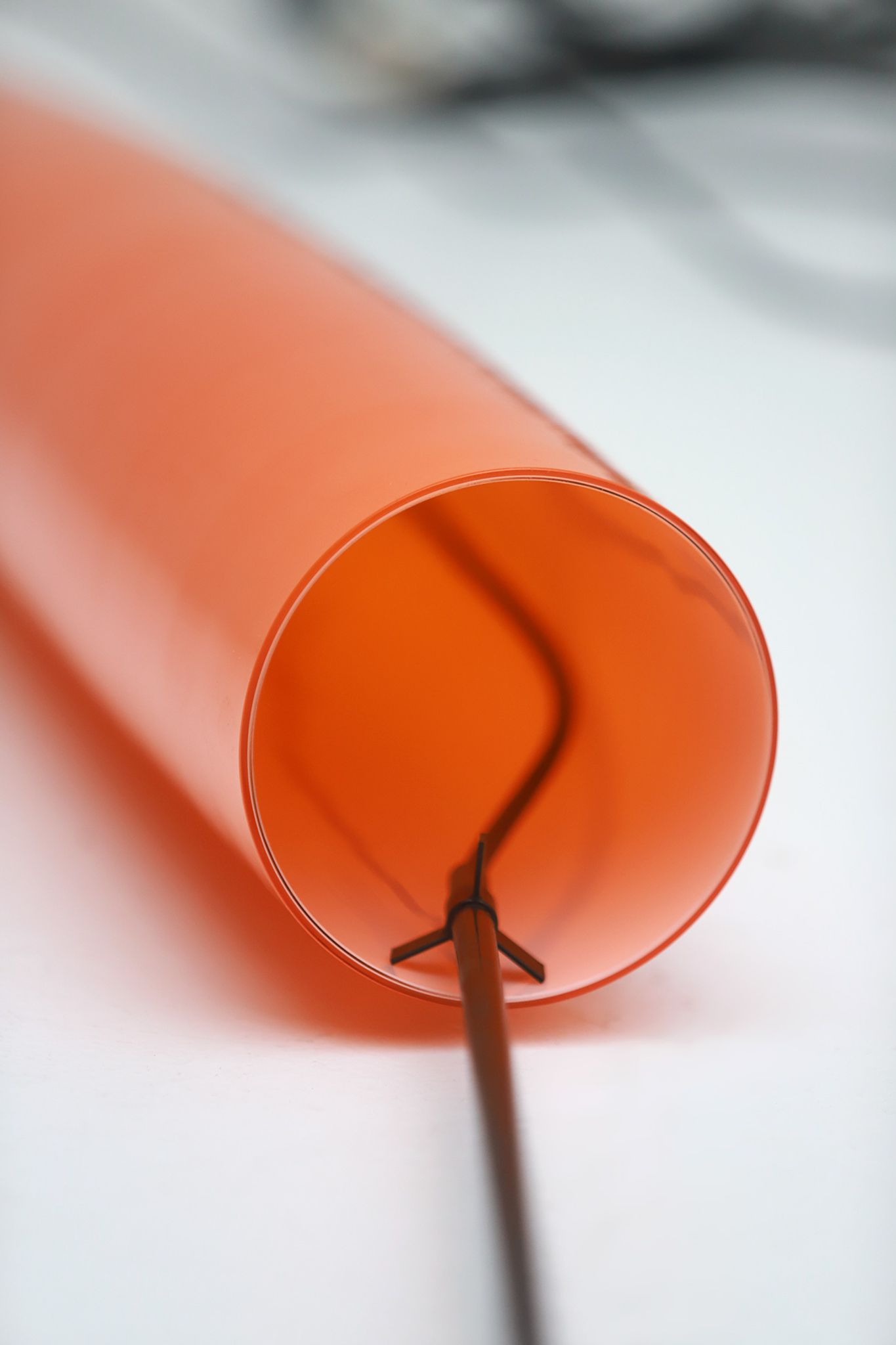 orange tube pendant lamp by Gino Vistosi