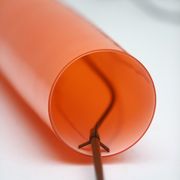 orange tube pendant lamp by Gino Vistosi