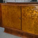 Art Deco rosewood sideboard with gilt door, attributed to Maison Dominique, 1940s