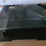 Curved glass coffee table