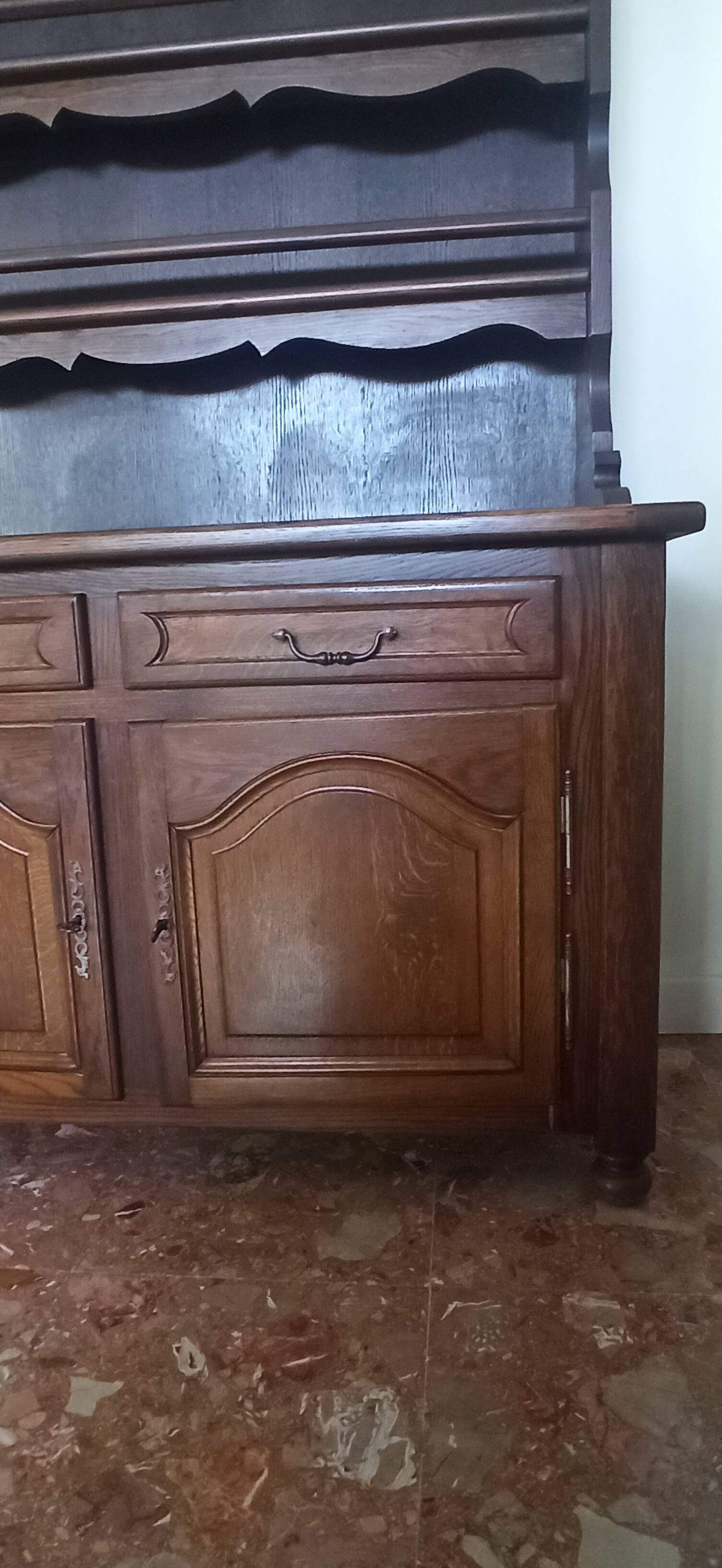 two-body oak solid wood sideboard