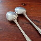 Christofle - Set of 2 dessert spoons, Rubans croisés model - in silver-plated metal