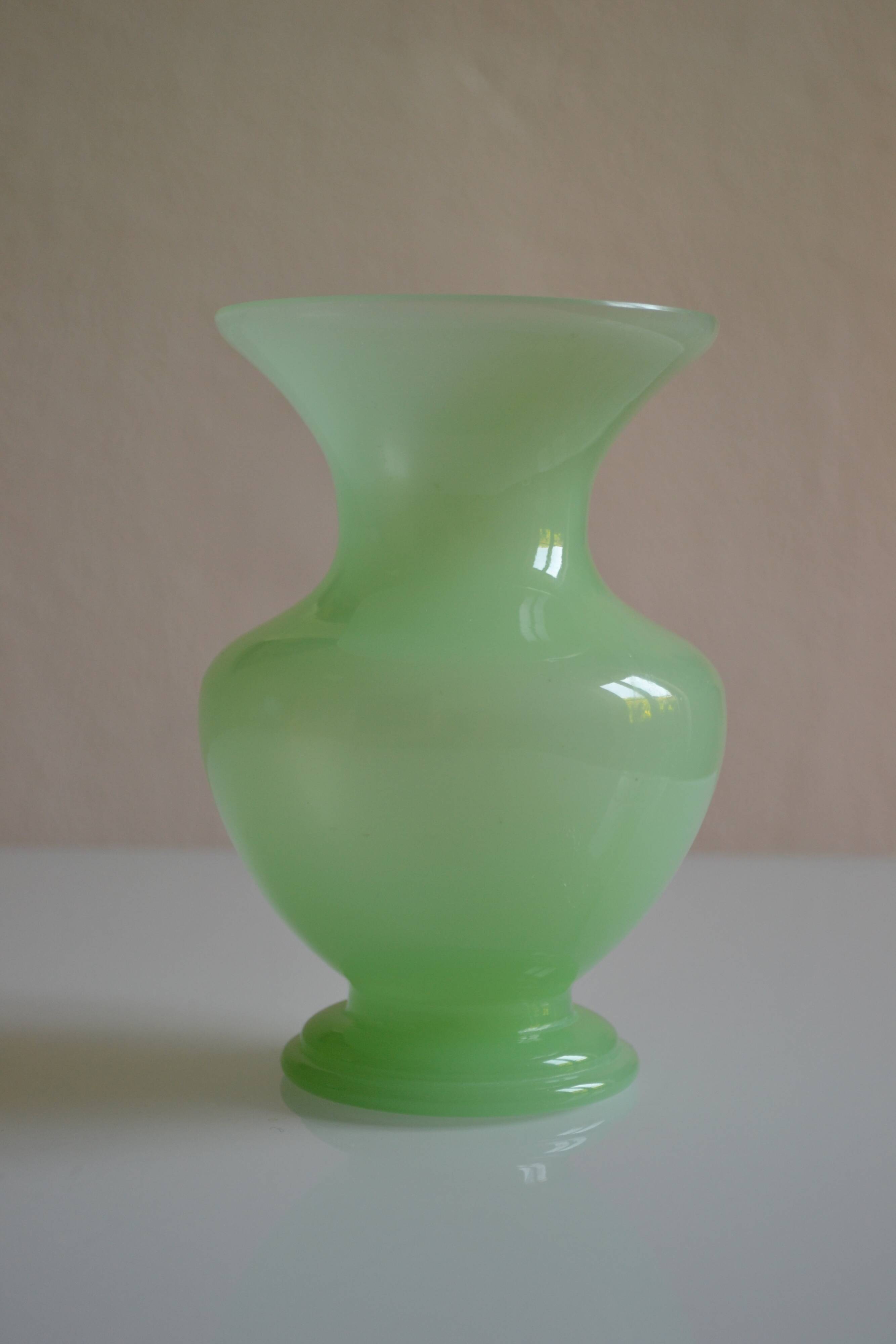 green opaline vase