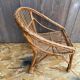 Children's Armchair Shell Antique Rattan 60s Vintage #C574