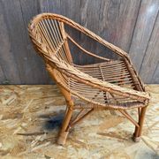 Fauteuil enfant en rotin, années 60