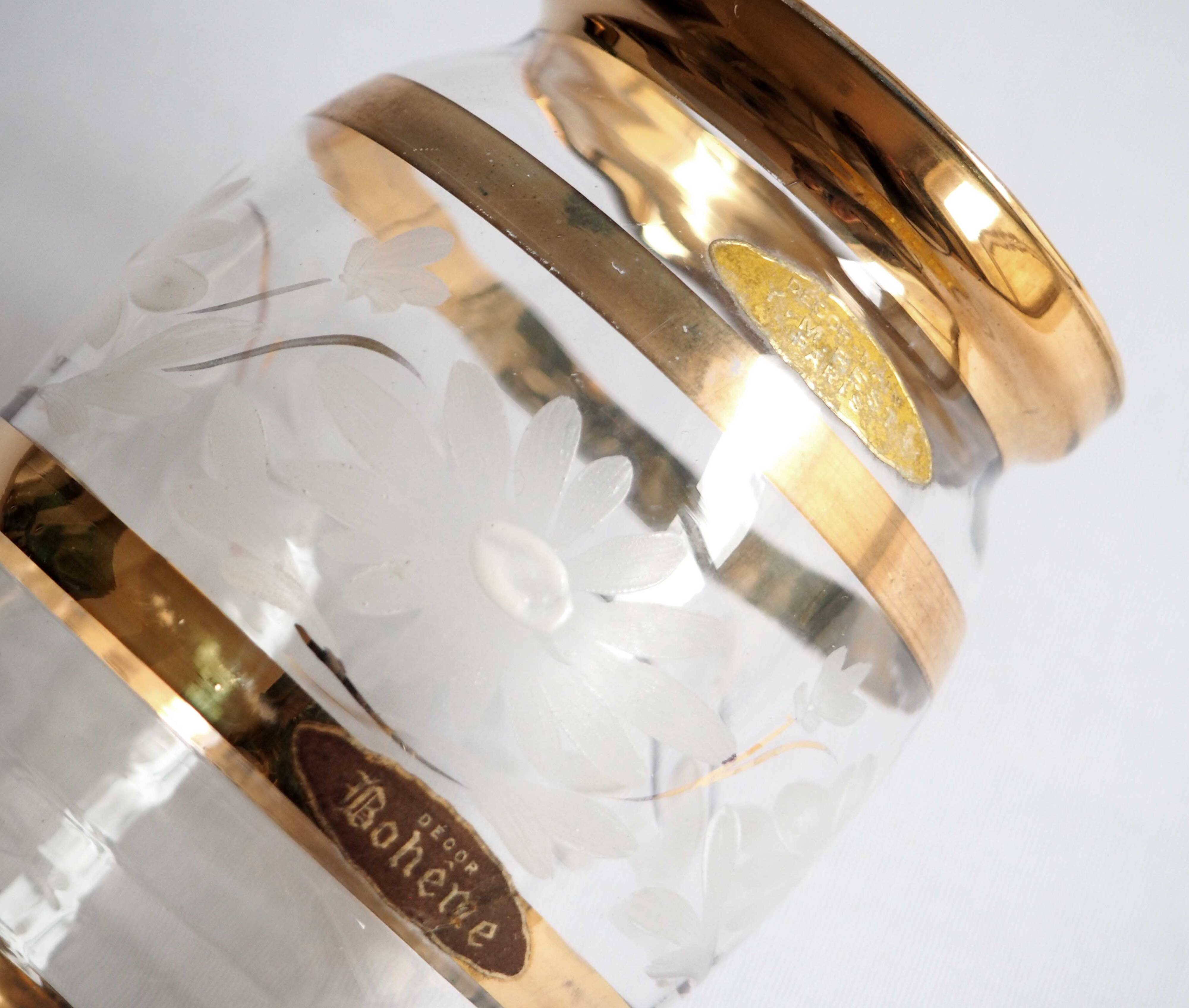 Bohemian glass and gold vase