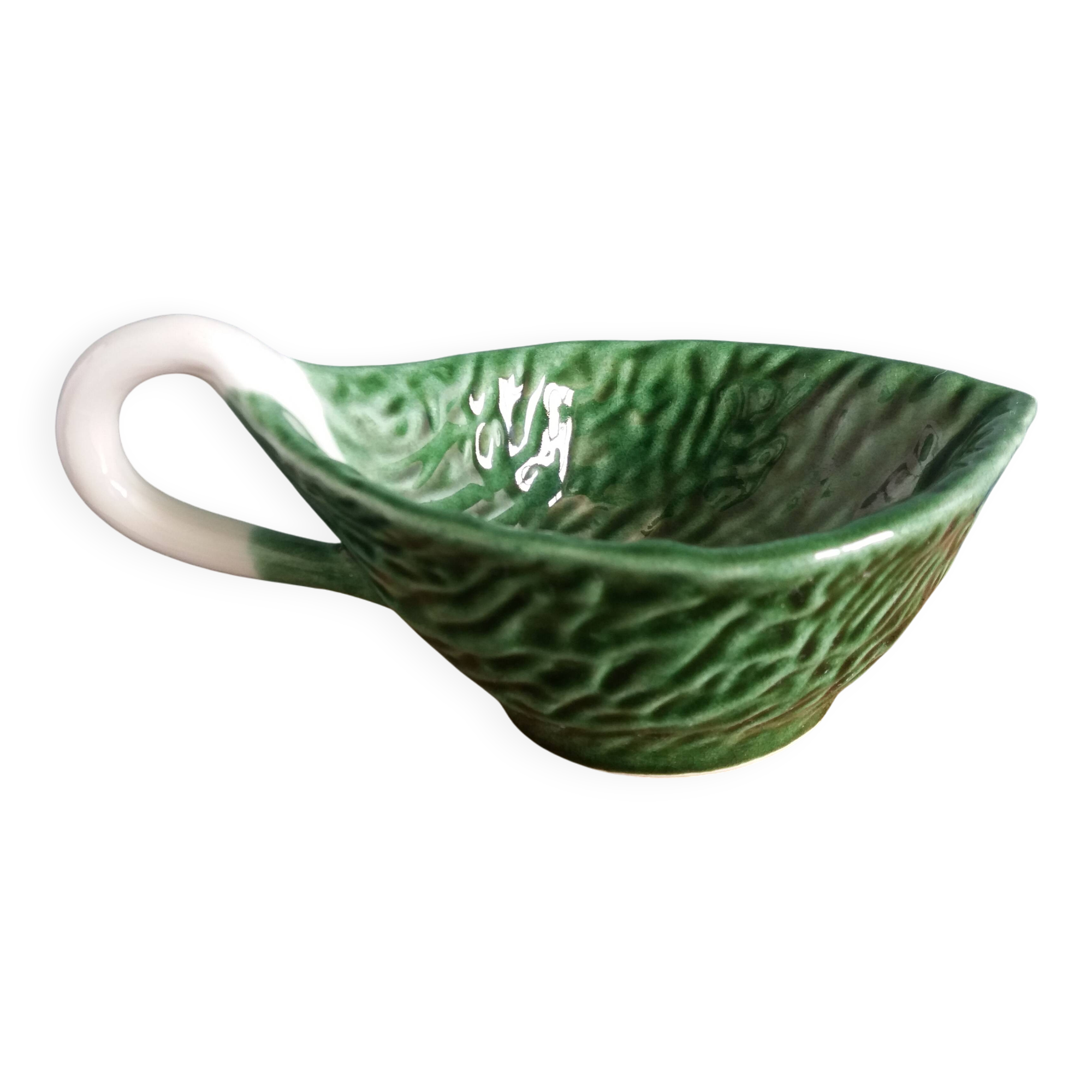 Cabbage sauceboat in barbotine Portugal