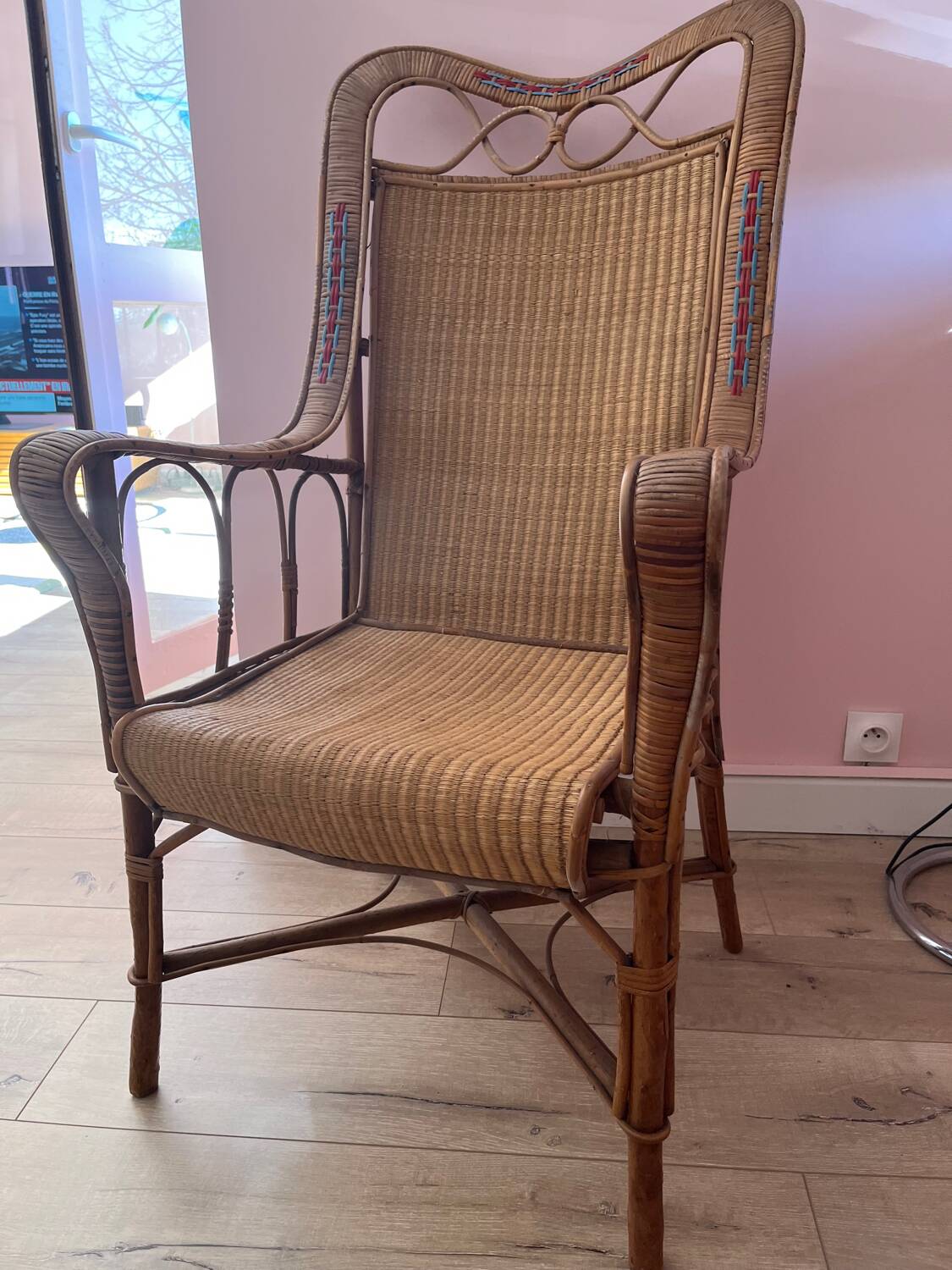 Art Deco armchair in rattan and wicker, 1920s