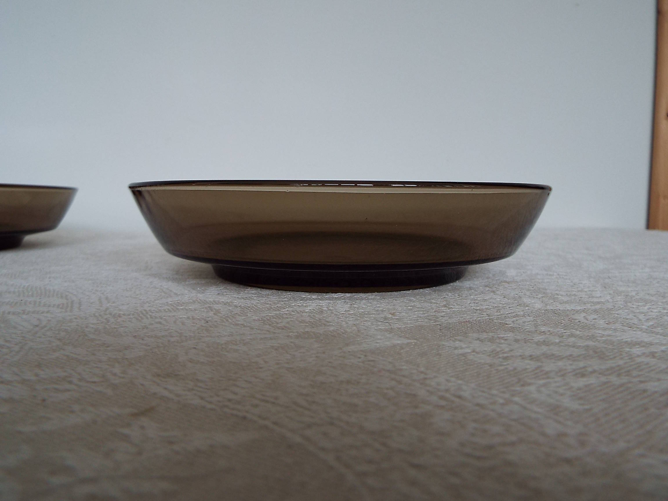 6 hollow smoked glass plates