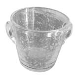 Seau à glaçons en verre soufflé bullé transparent