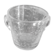Transparent bubble blown glass ice bucket