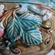 Onnaing planter in Majolica floral pattern with strawberry-shaped accents - France 1900