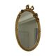 Miroir ovale français avec nœud et roses Louis XVI doré 45 cm