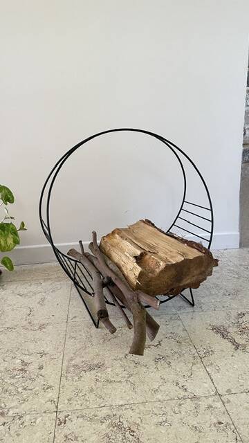Magazine rack vintage log holder