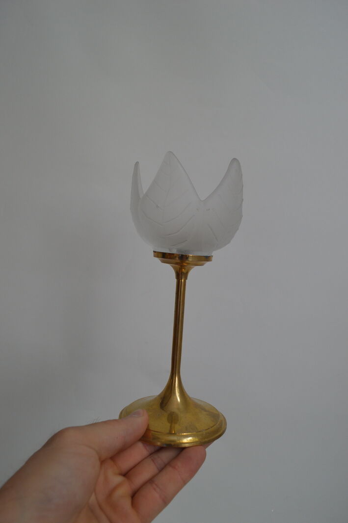 Brass flower candle holder