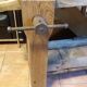 Antique Burgundian workbench in light oak