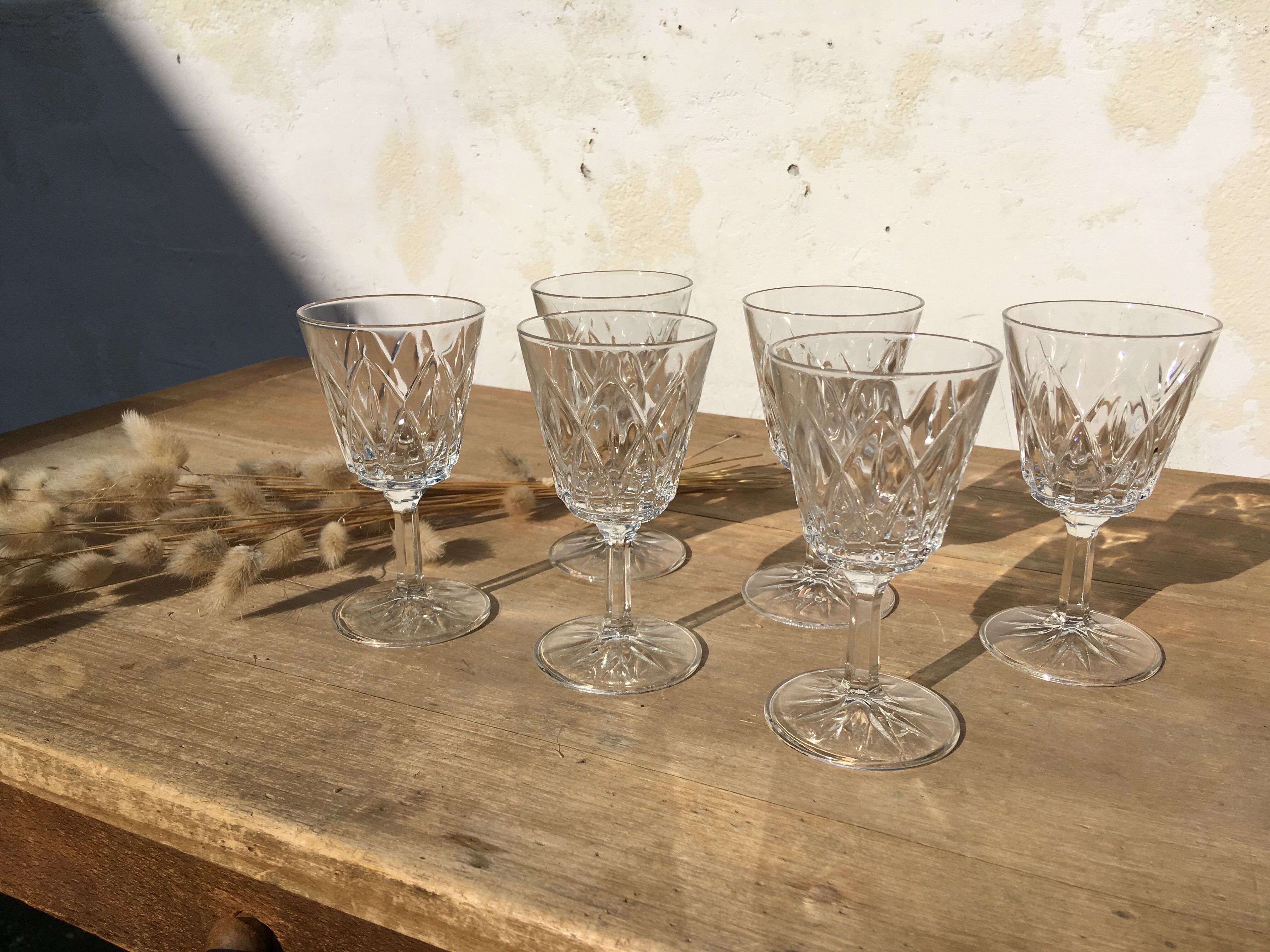 Lot de 6 verres vintage