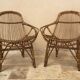 Pair of vintage rattan armchairs