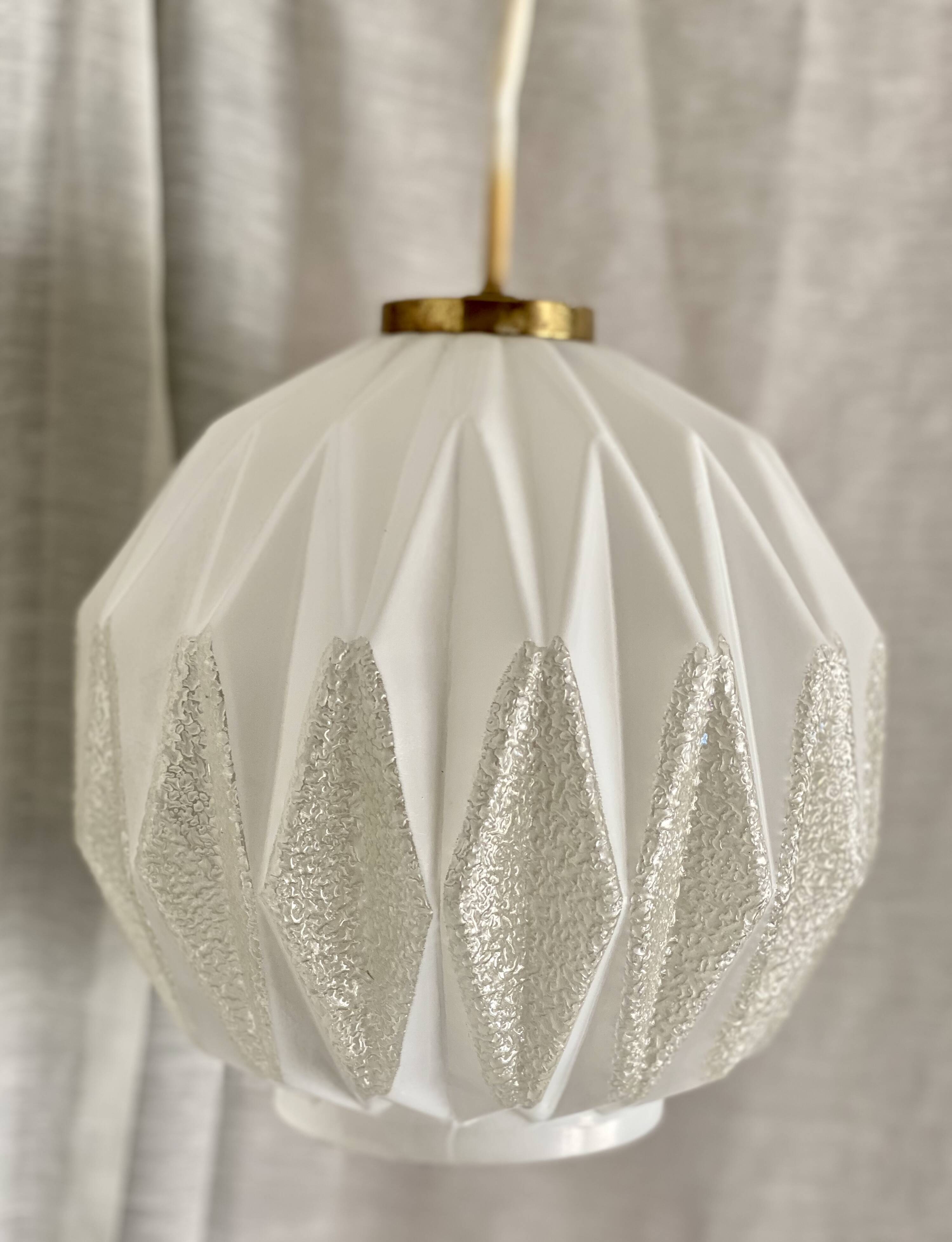 Vintage 1950s Bauhaus style modernist globe pendant light
