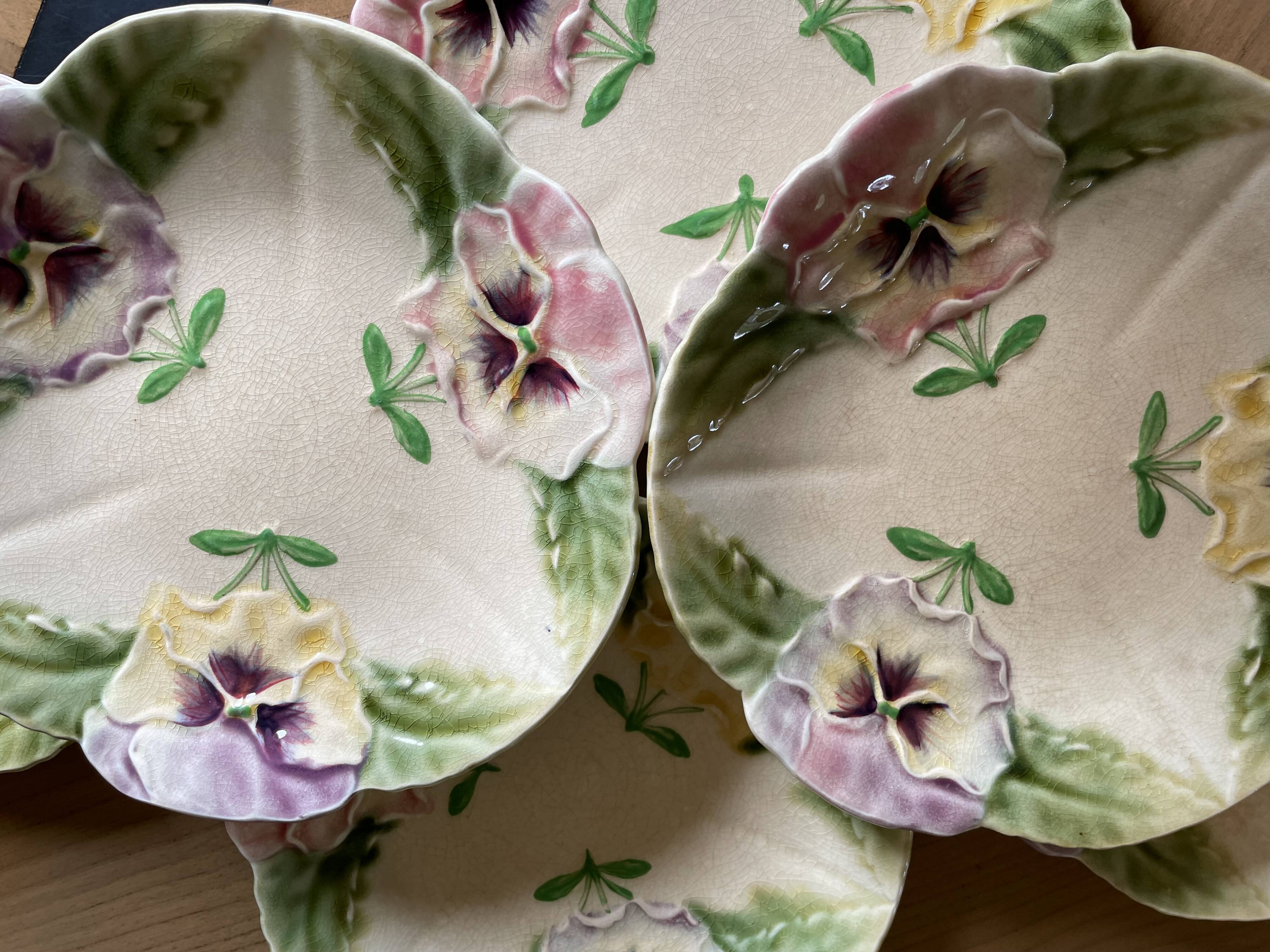 Set of 6 dessert plates in earthenware