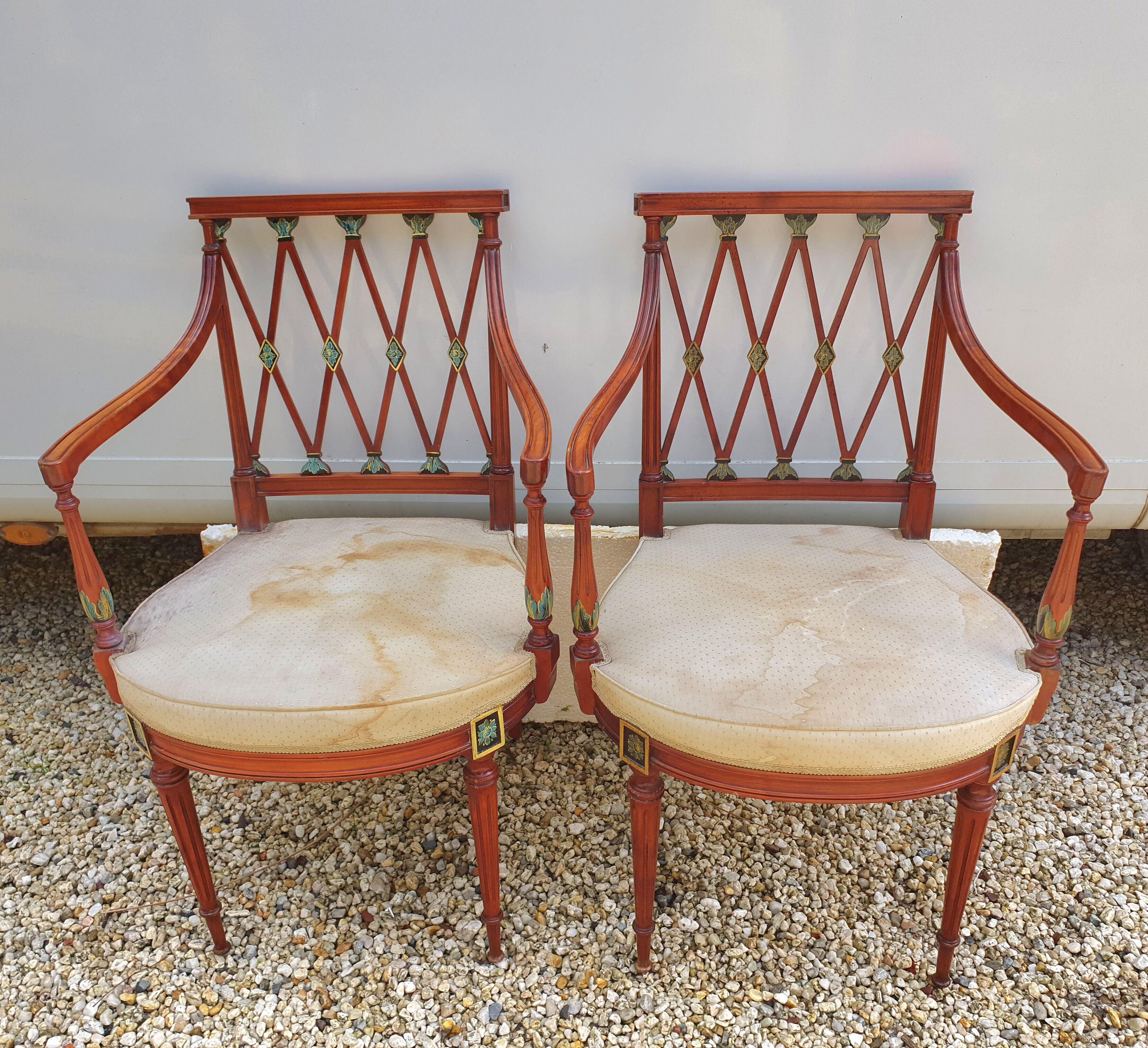 Paire de fauteuils art nouveau en acajou