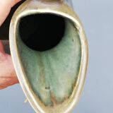 Pitcher in green enamelled ceramic Signed by the Lille manufacture Fives-Lille De Bruyn.