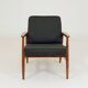 Mid Century Lounge Chair by M. Zieliński, Poland 1960, Olive Wool