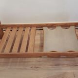 Table low pine and smoked glass