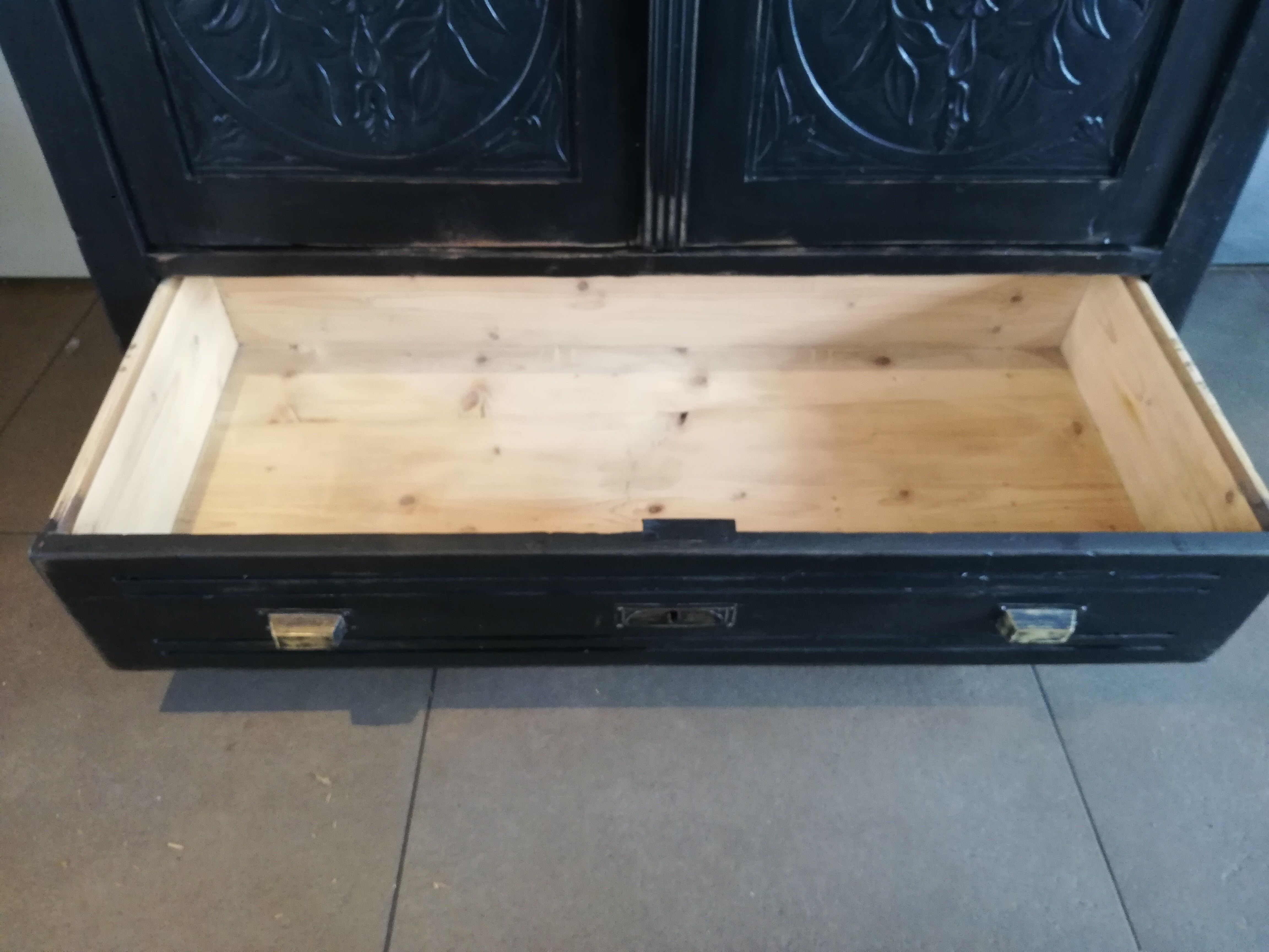 Parisian glazed wardrobe, Vintage painted showcase library