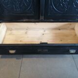 Parisian glazed wardrobe, Vintage painted showcase library