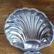 Shell-shaped butter dish in stainless steel and blue glass