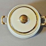 Sugar jar in white Frugier aluminite and chrome