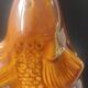 Carafe and glasses "Fish" Amber Ceramic Vintage USSR era