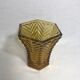 Old ART DECO glass Vase Hexagonal yellow Vintage