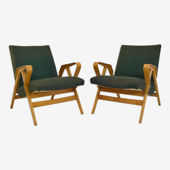 Paire de fauteuils en bois courbé du milieu du siècle par Frantisek Jirak pour Tatra, années 1960.