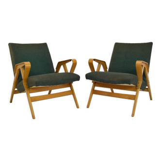 Paire de fauteuils en bois courbé du milieu du siècle par Frantisek Jirak pour Tatra, années 1960.