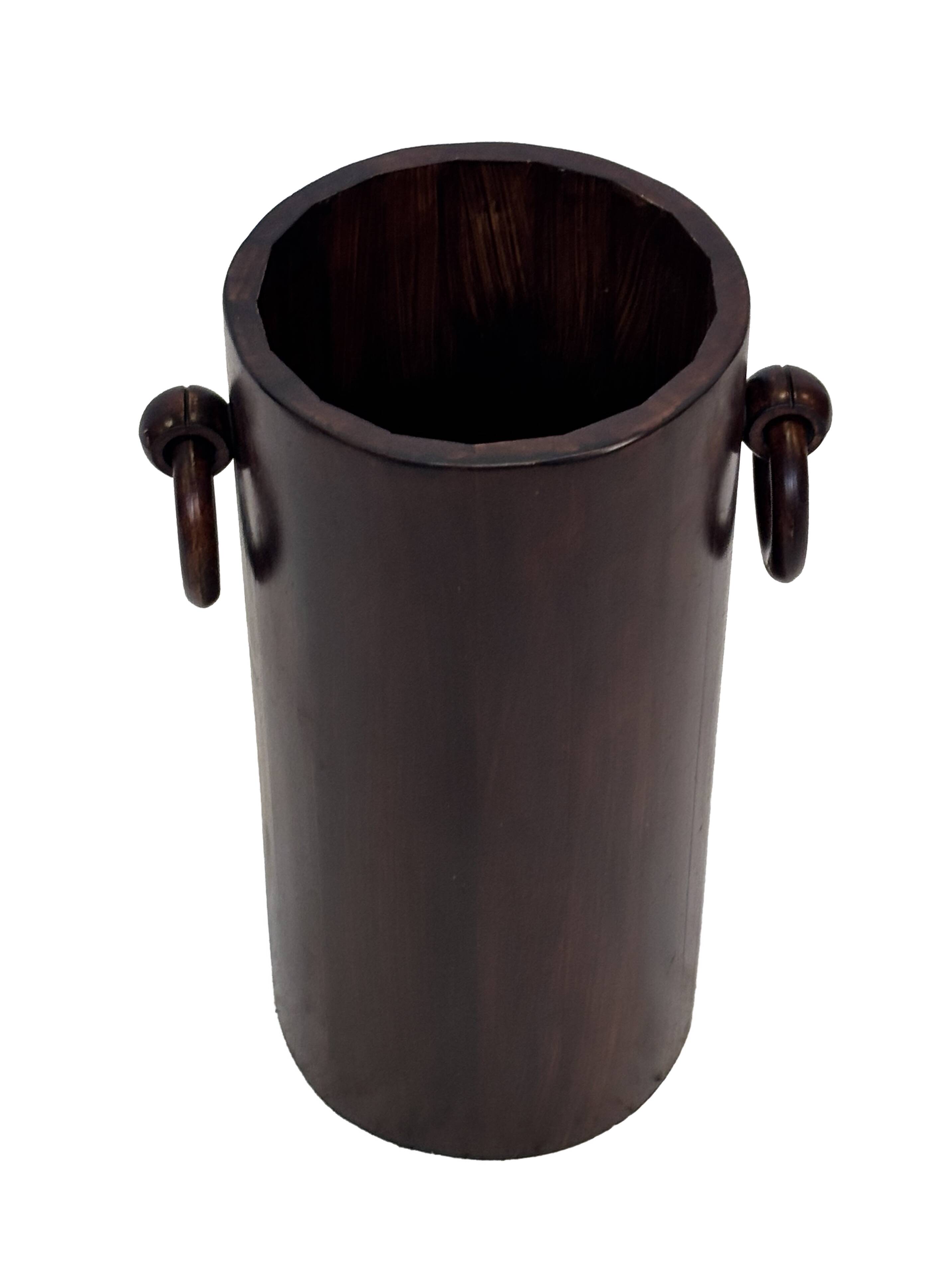 Vintage Wooden Cylinder Umbrella Stand, 1960s minimalist design