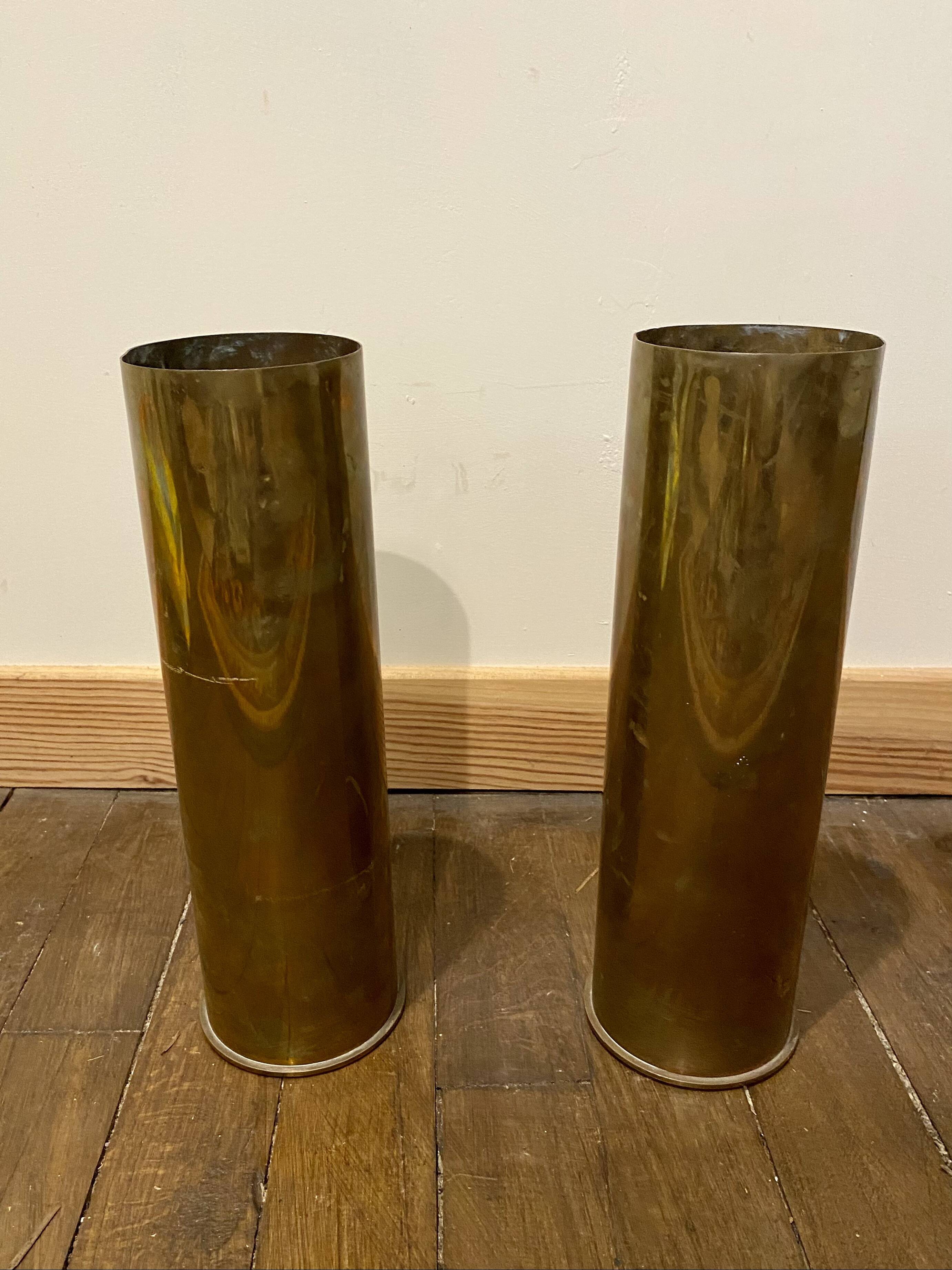 1942 brass shell casings/vase/umbrella stand