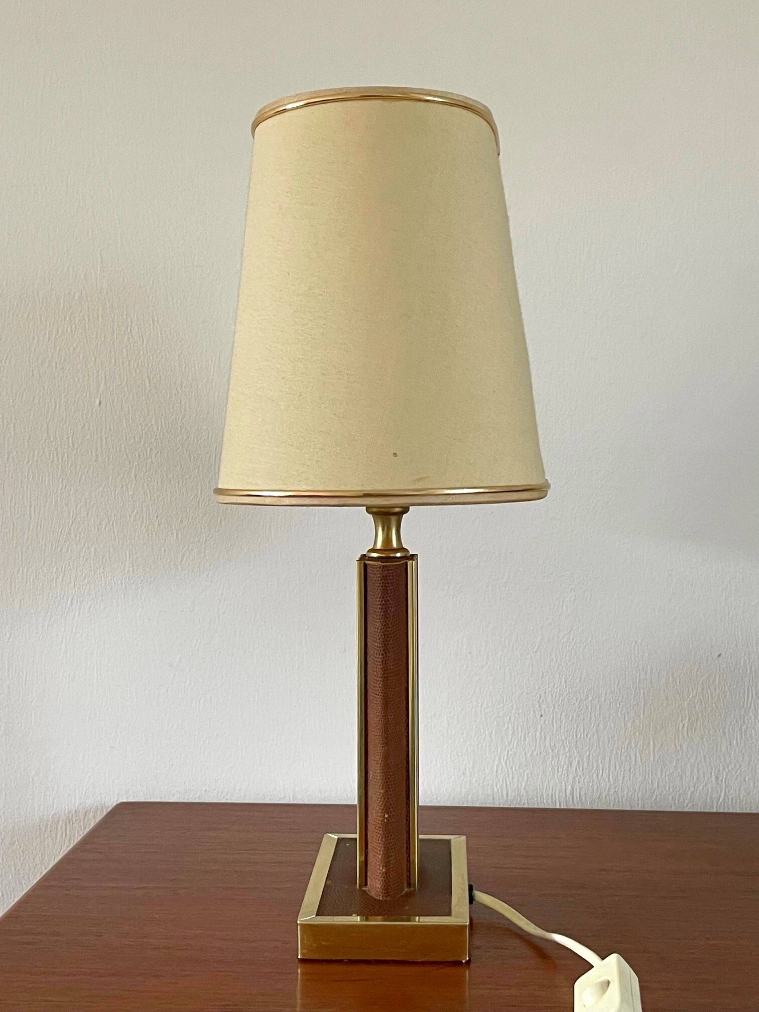 Vintage leather lamp by Robert Schuytener from the 1970s.