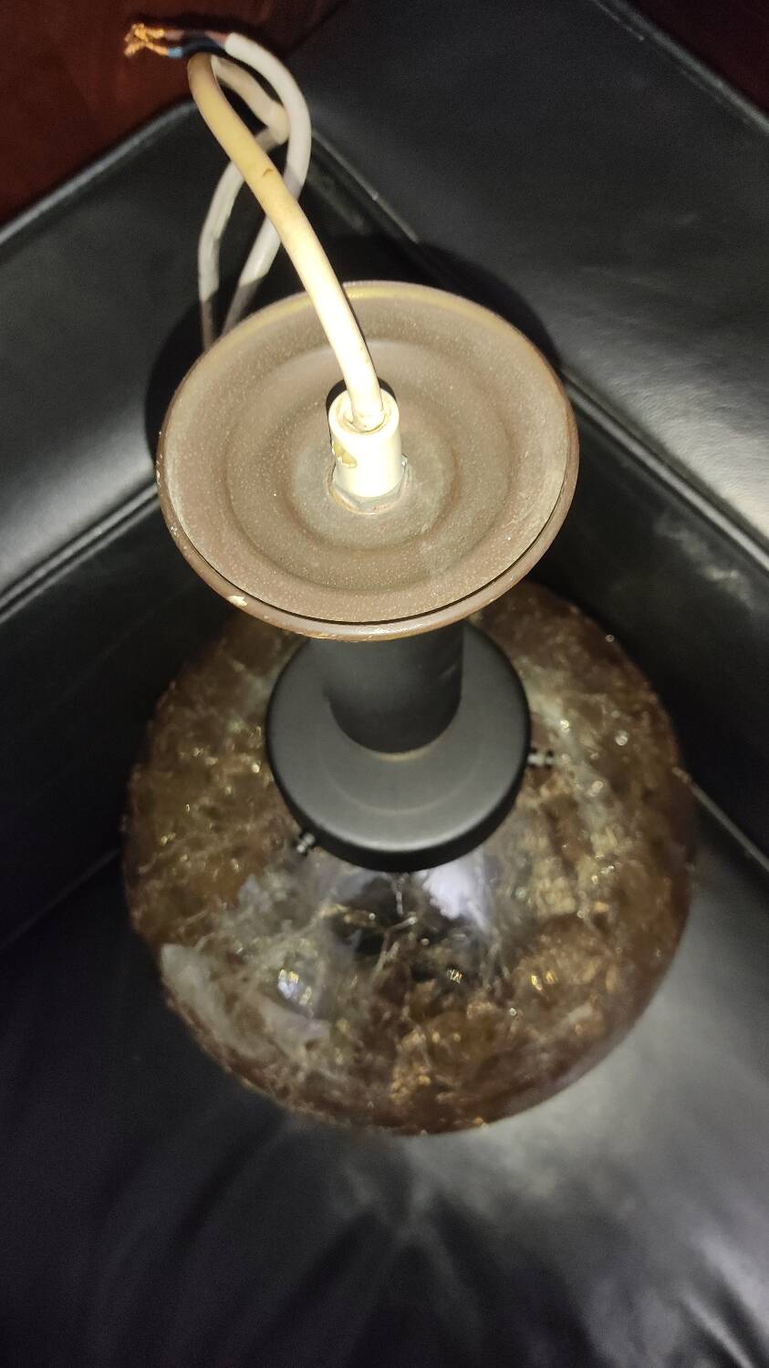 Vintage amber ball pendant light