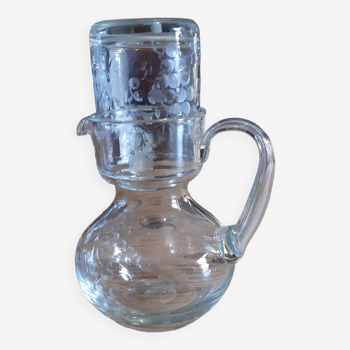 Carafe et verre de nuit en cristal