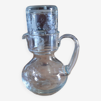 Crystal carafe and night glass