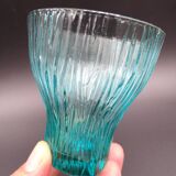 Set of 6 turquoise glass water glasses around 1975