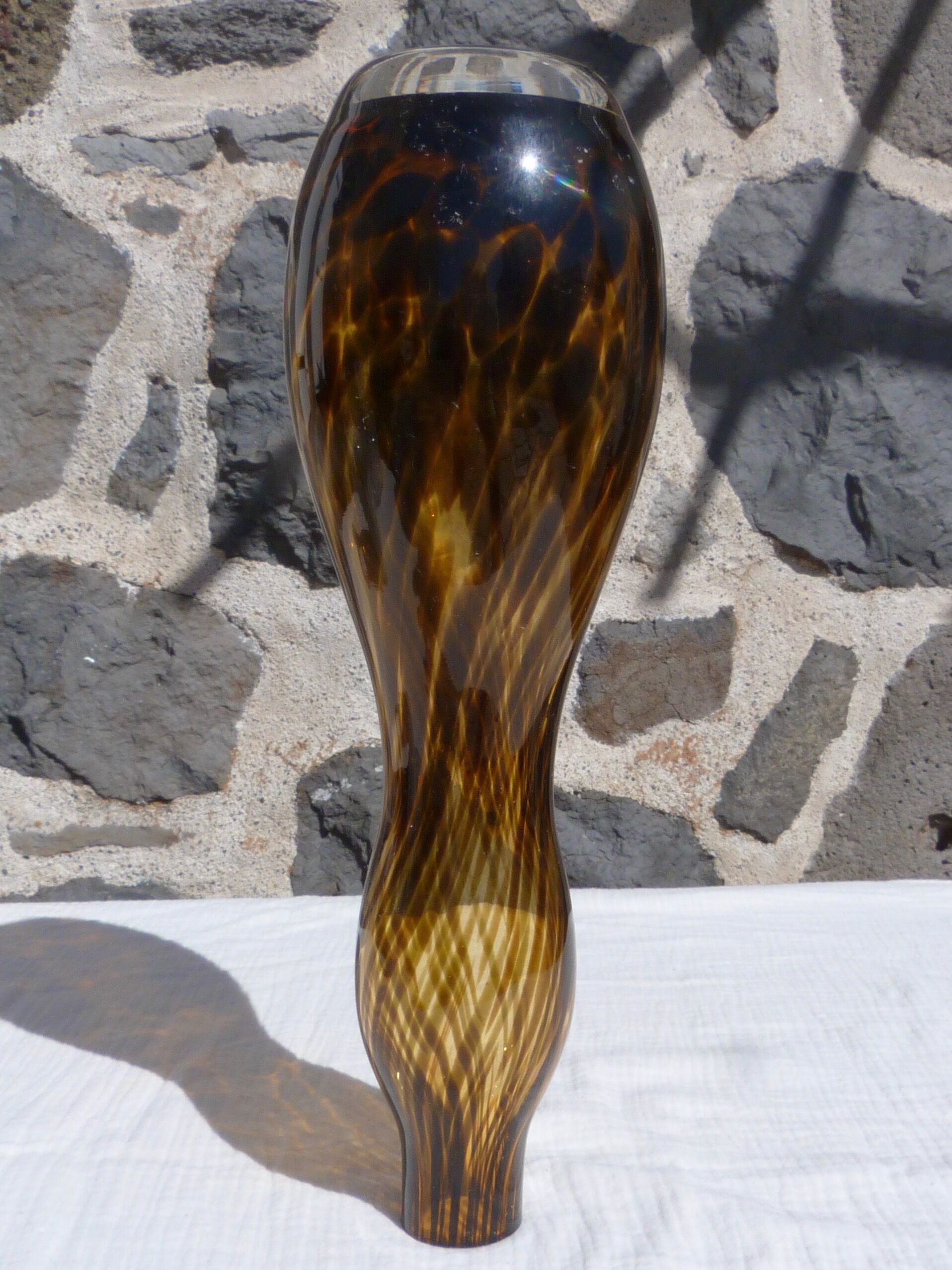Murano turtleshell glass vase
